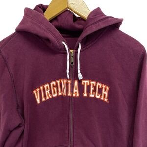 Nike Virginia Tech Full Zip Sweatshirt Hoodie Maroon Spell Out Mens Large
